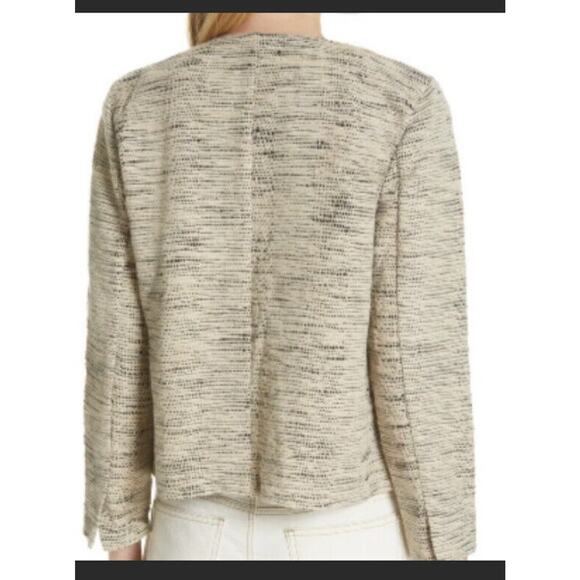 Eileen Fisher Size XS Open Cardigan Jacket Cotton Natural Woven Crop - Picture 2 of 7